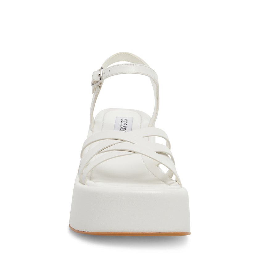 Sandalias de Plataforma Steve Madden Crazy30 Cuero Mujer Blancas | ES IO2439